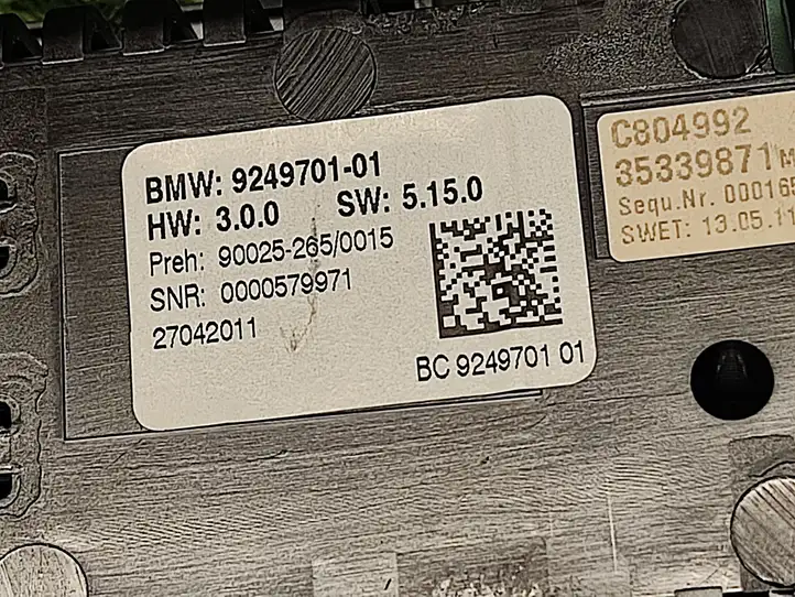 BMW 5 F10 F11 (2009 - 2016) 9249701 Блок управления климат-контролем — фото 3