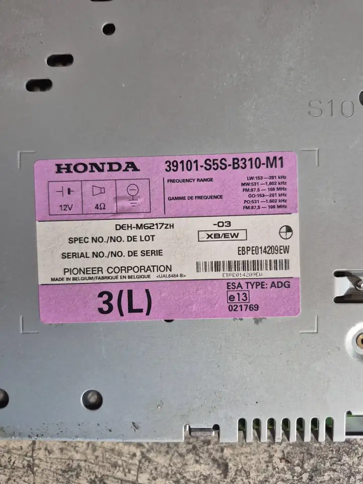 Honda Civic (2001 - 2005) 39101S5SB310M1 Магнитола / мультимедийная система — фото 2