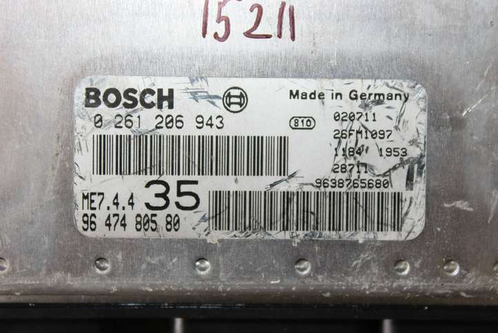 Peugeot 307 (2005 - 2008)  9647480580 Блок управления двигателя