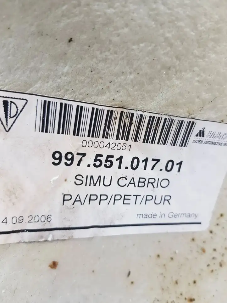 Porsche 911 997 (2004 - 2013) 99755101701 Задний коврик салона — фото 7