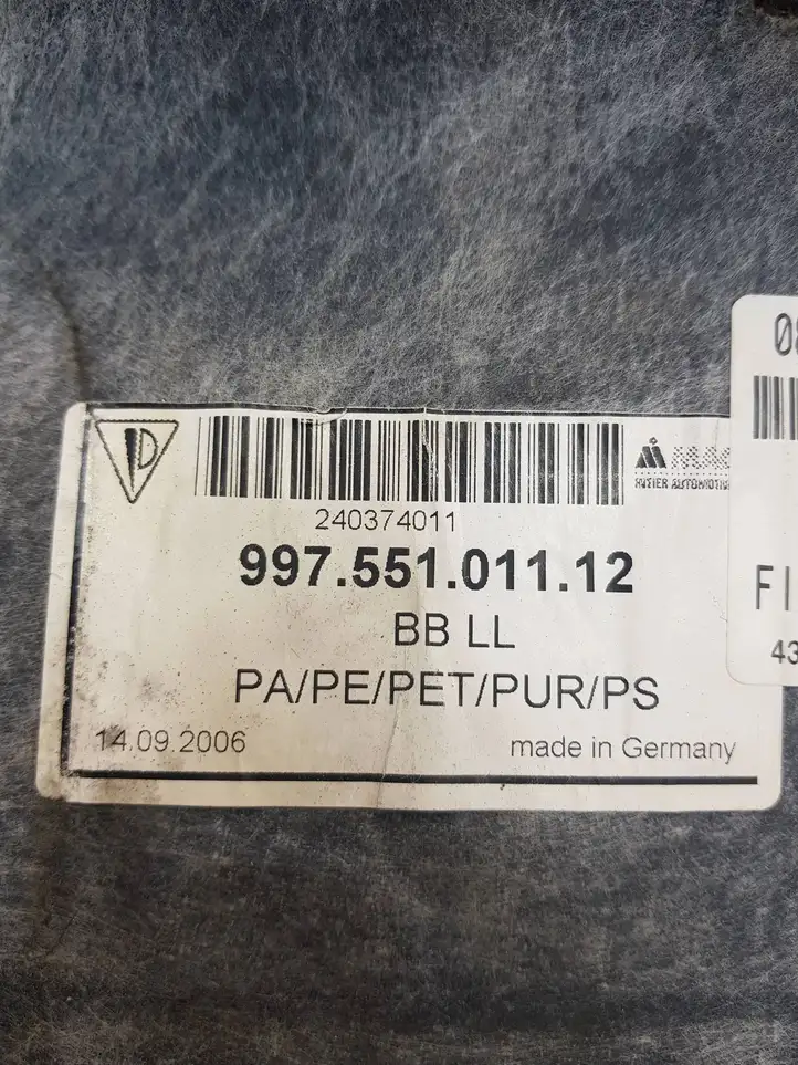 Porsche 911 997 (2004 - 2013) 99755101112 Передний коврик салона — фото 3