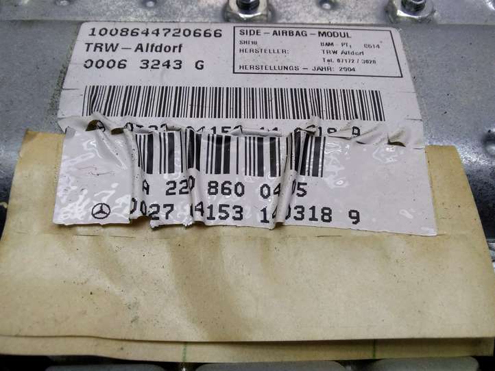 Mercedes-Benz S W220 (1998 - 2006)  A2208600405 Подушка безопастности передней двери