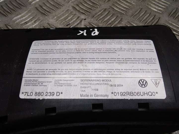 Volkswagen Touareg I (2002 - 2010)  7L0880239D Подушка безопастности сиденья