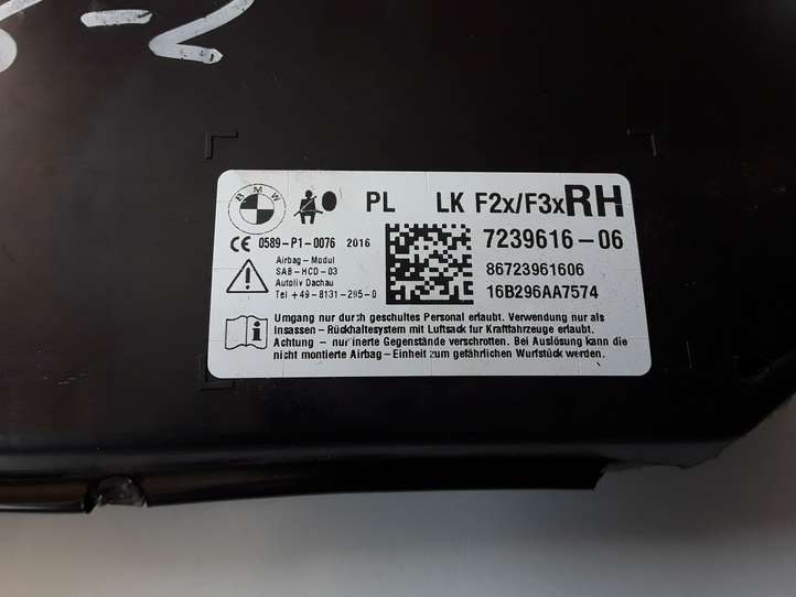 BMW 3 F30 F35 F31 (2012 - 2018)  7239616 Подушка безопастности сиденья
