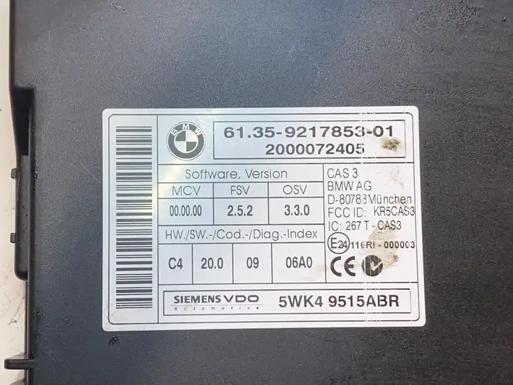 BMW 5 E60 E61 (2004 - 2010) 6135921785301 Блок управления CAS — фото 4