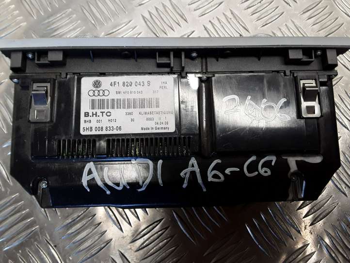 Audi A6 (2004 - 2008)  4F1820043S Блок управления кондиционера воздуха / климата/ печки (в салоне)