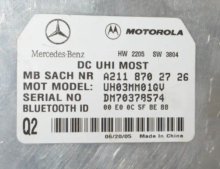 Mercedes-Benz E W211 (2002 - 2009) A2118702726 Bluetooth модуль — фото 2
