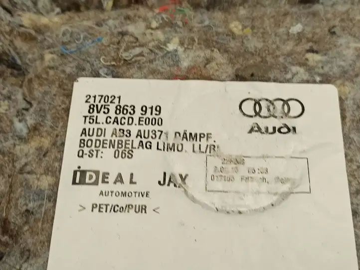 Audi A3/S3 8V (2012 - 2016) 8V5863919 Ковролин салона — фото 2