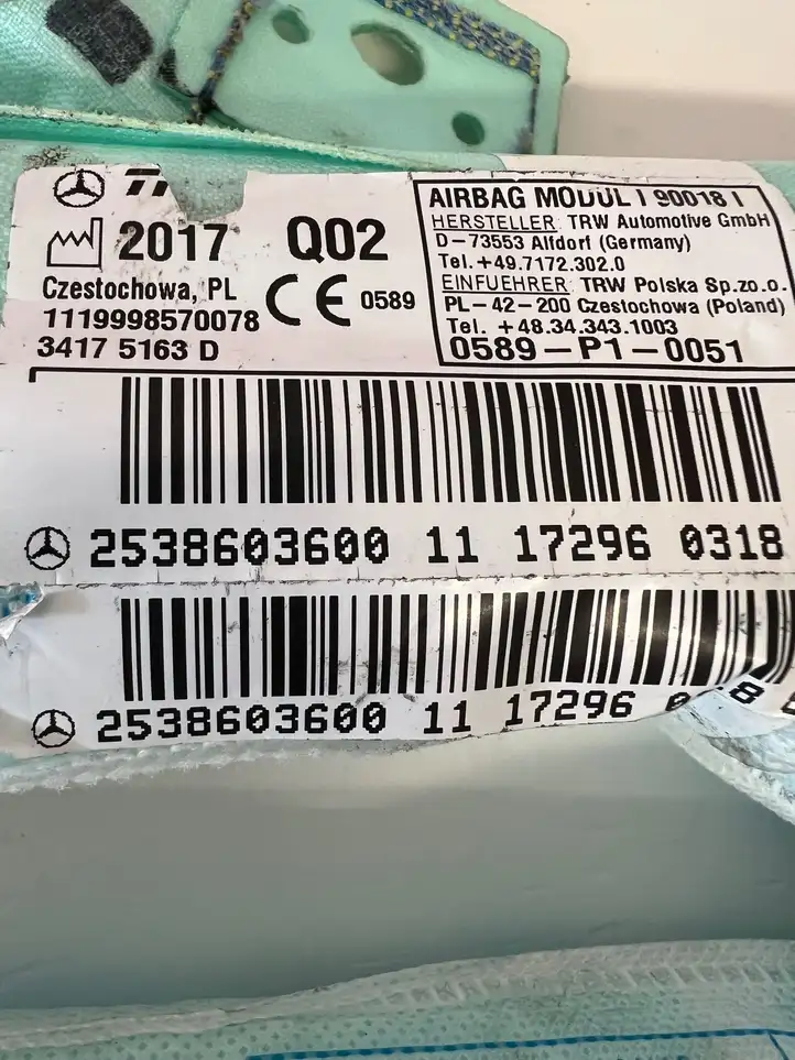 Mercedes-Benz GLC X253/C253 (2015 - ) A2538603600 Боковая подушка безопасности шторка — фото 8