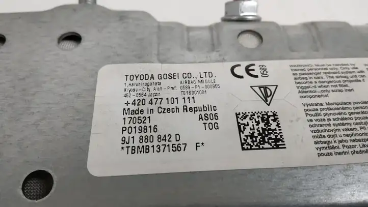 Porsche Taycan 9J1 (2019 - ) 9J1880842D Коленная подушка безопасности — фото 5