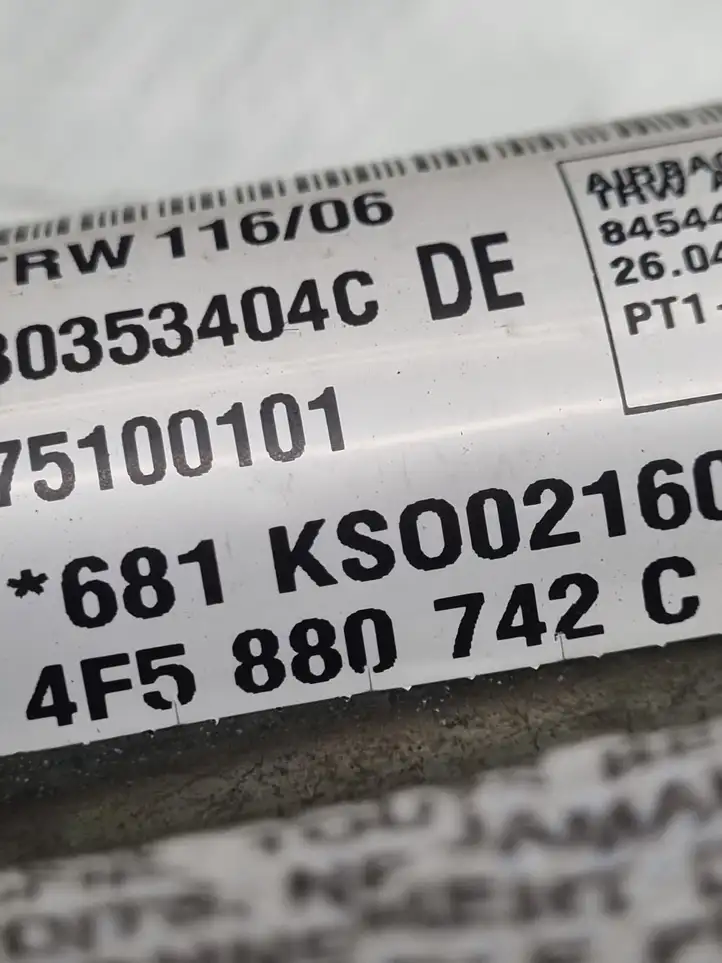 Audi A6 S6 C6 4F (2004 - 2008) 4F5880742C Боковая подушка безопасности шторка — фото 2