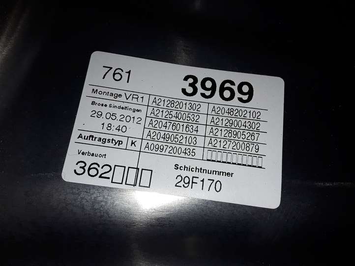 Mercedes-Benz E W212 (2009 - 2016)  A2128201302 Механизм для электрического подъема окон передней двери (без двигателя)