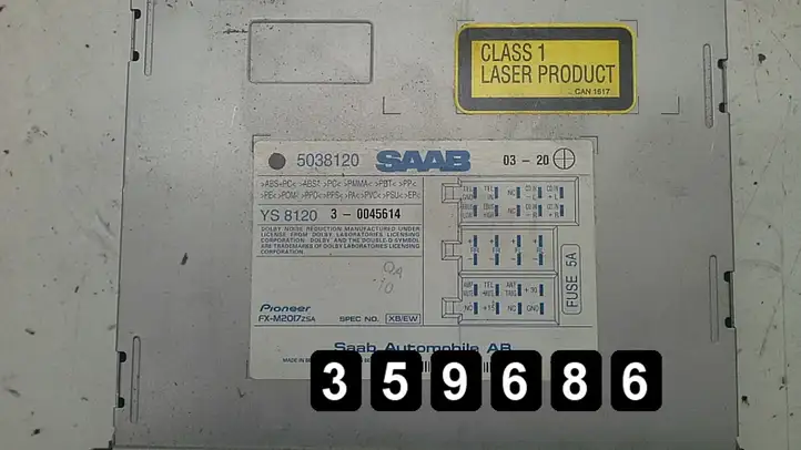 Saab 9-5 (1998 - 2005) # 5038120 ys8120 Магнитола / мультимедийная система — фото 2