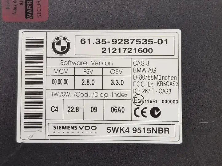 BMW 3 E92 E93 (2005 - 2014) 6135928753501 Блок управления CAS — фото 4