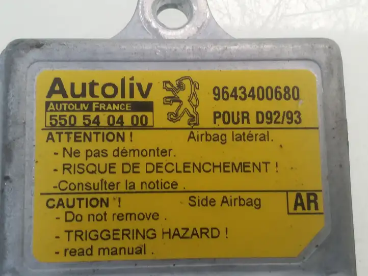 Peugeot 406 (1999 - 2006) 9643400680 Датчик удара SRS — фото 3
