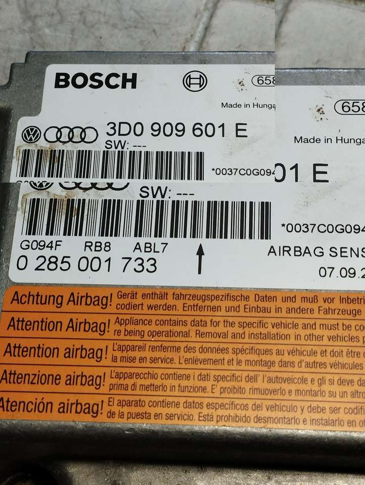 Volkswagen Touareg I (2002 - 2010)  3D0909601E Блок управления надувных подушек
