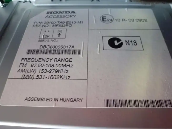 Honda Civic IX (2011 - 2017) 39100TA9E010M1 Магнитола / мультимедийная система — фото 2
