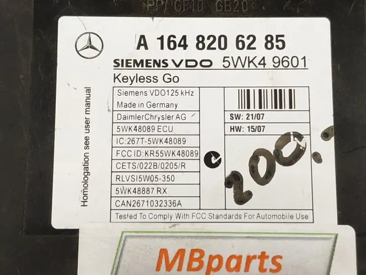 Mercedes-Benz ML W164 (2005 - 2011) Блок бесключевого доступа — фото 2
