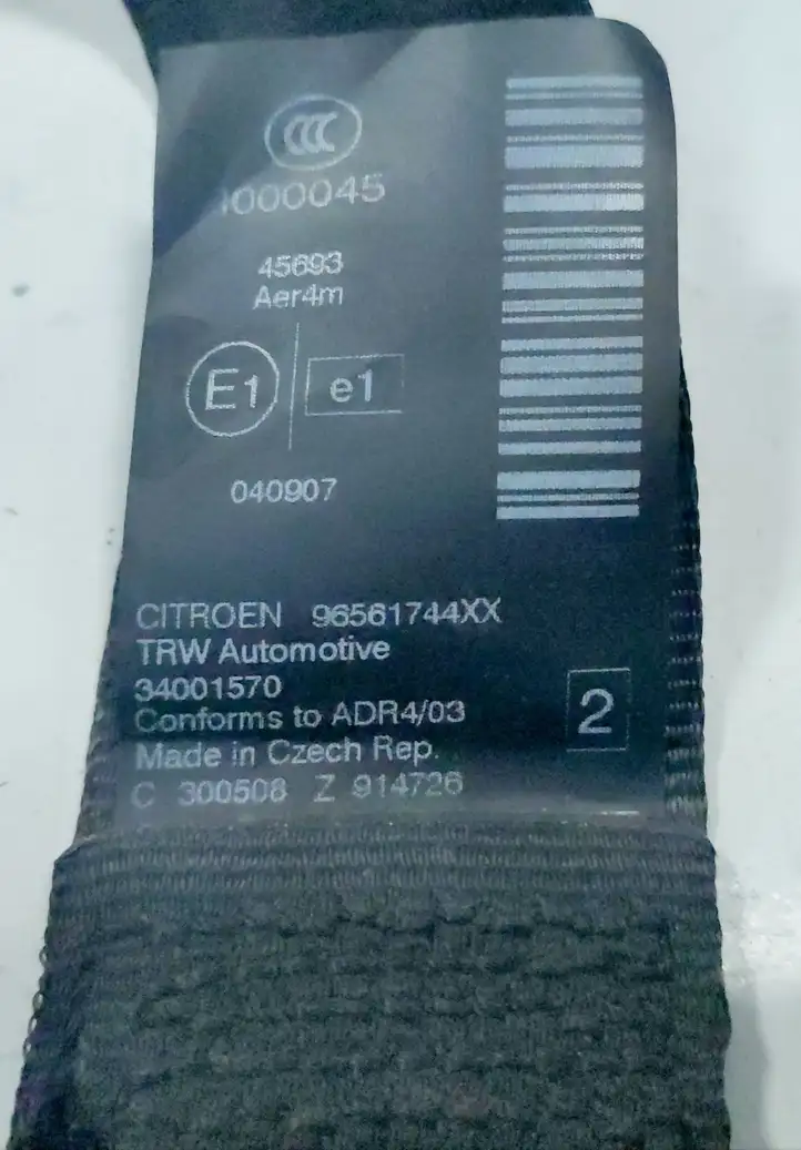 Citroen C5 (2008 - 2017) 96561744XX Задний ремень безопасности — фото 4