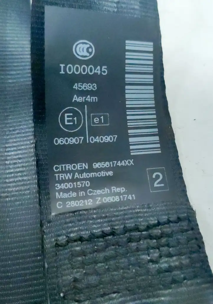 Citroen C5 (2008 - 2017) 96561744XX Задний ремень безопасности — фото 4