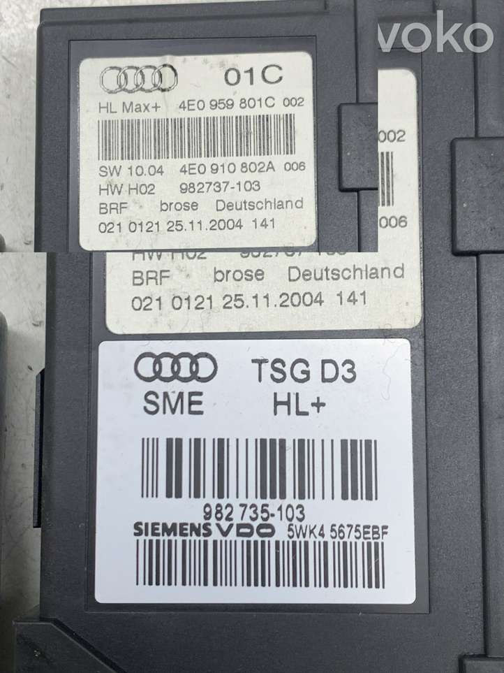 Audi A8 (2002 - 2005)  4E0959801C Механизм подъема окон задней двери