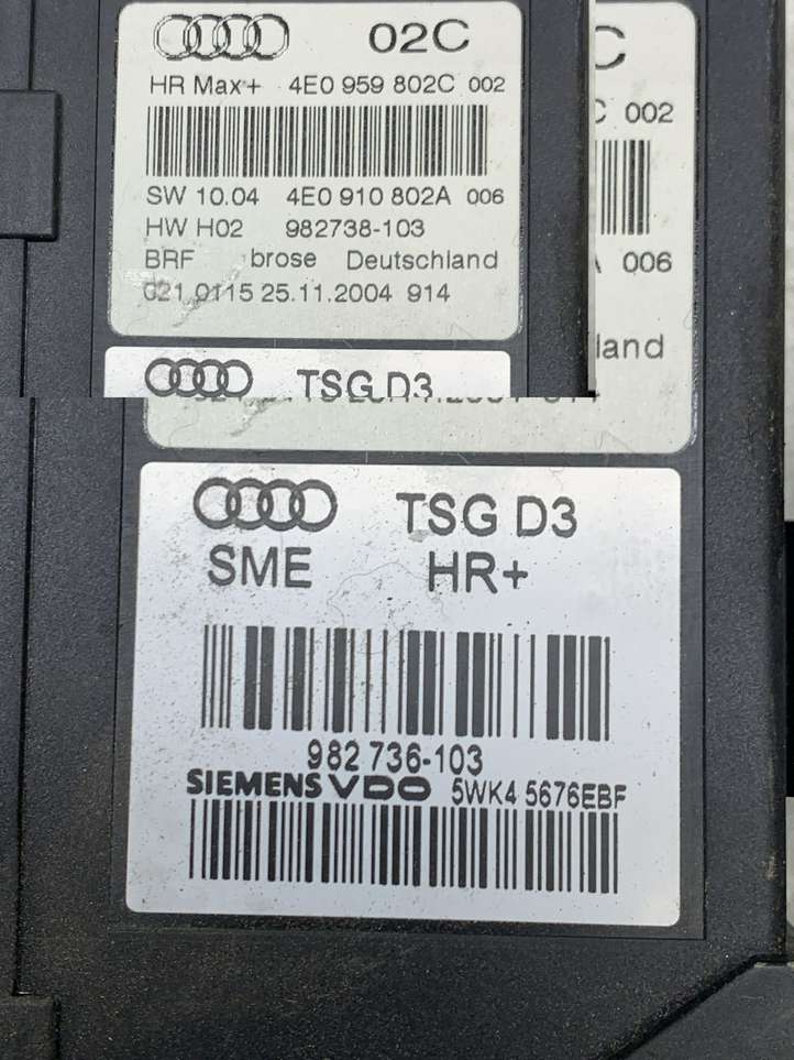 Audi A8 (2002 - 2005)  4E0959802C Механизм подъема окон задней двери