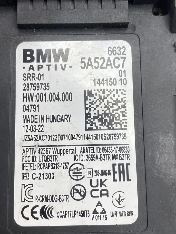 BMW X4 G02 (2018 - ) 5A52AC7 Радар контроля слепых зон — фото 4