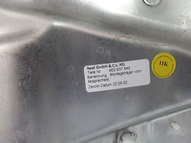Audi A8 (2005 - 2007)  4E0837849 Механизм для электрического подъема окон передней двери (без двигателя)