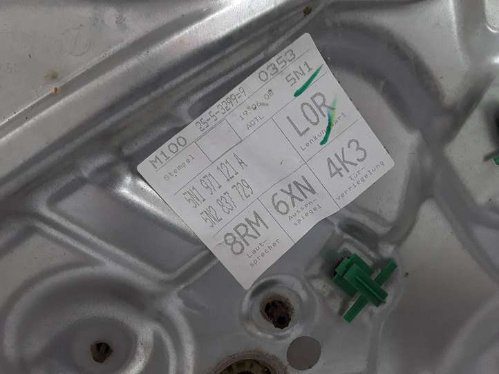 Volkswagen Tiguan (2007 - 2011)  5N1971121A Механизм для электрического подъема окон передней двери (без двигателя)