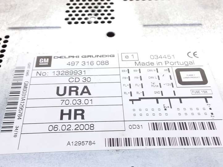 Opel Zafira (2006 - 2008)  13301077 Радио/ проигрыватель CD/DVD / навигация