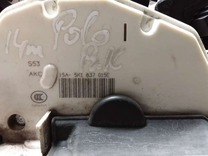 Volkswagen Polo (2009 - 2015)  5K1837015E Передняя звукоизоляция