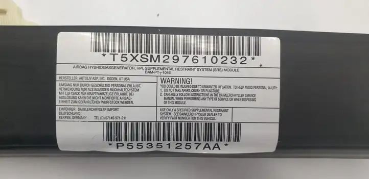 Dodge Caliber (2006 - 2012) P55351257AA Боковая подушка безопасности шторка — фото 4