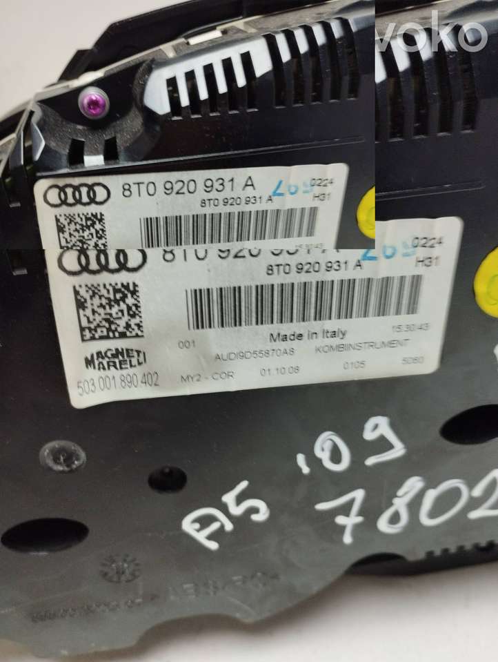 Audi A5 (2007 - 2011)  8T0920931A Спидометр (приборный щиток)