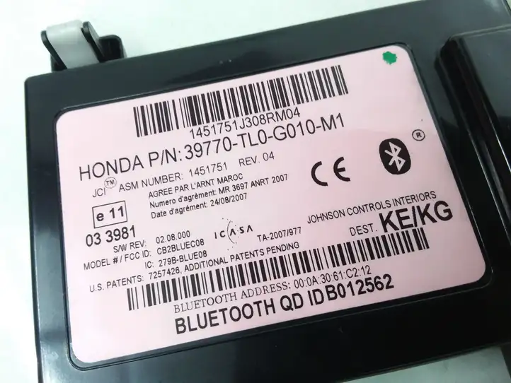 Honda Accord (2008 - 2016) 39770TL0G010M1 Bluetooth модуль — фото 3