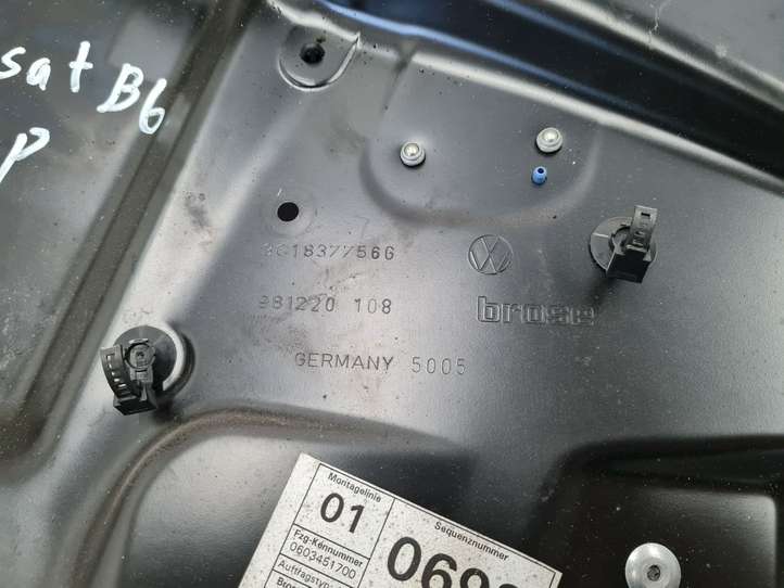 Volkswagen PASSAT B6 (2005 - 2010)  3C1837756G Механизм для электрического подъема окон передней двери (без двигателя)