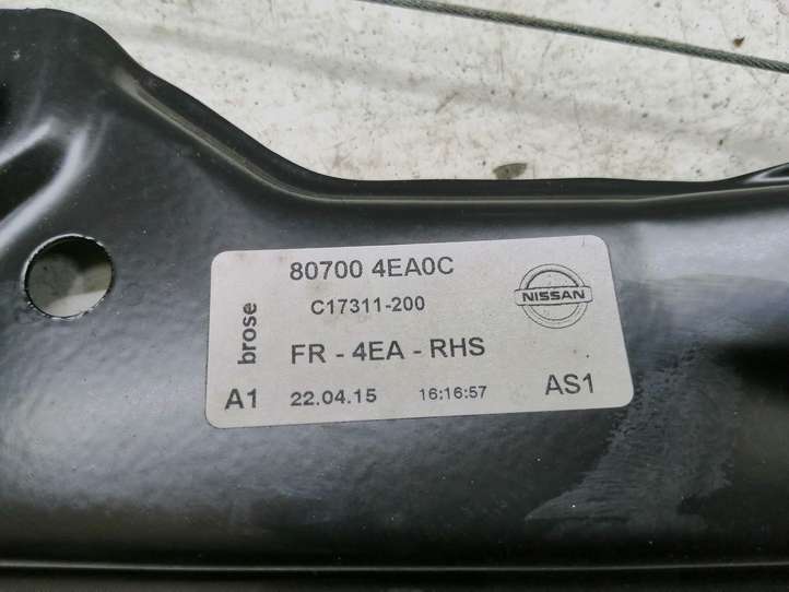 Nissan Qashqai (2013 - 2017)  807004EA0C Механизм для электрического подъема окон передней двери (без двигателя)