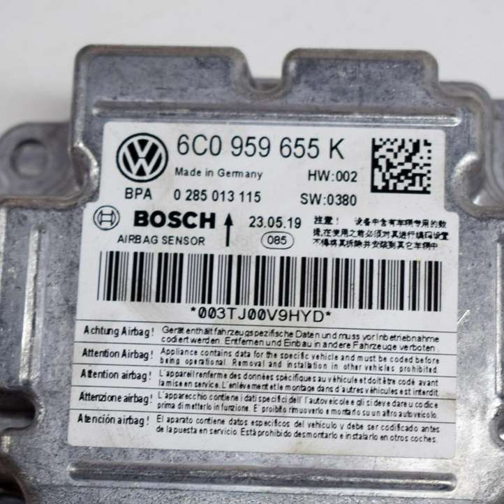 Skoda Fabia Mk3 (NJ) (2015 - 2021)  6C0959655K Блок управления надувных подушек