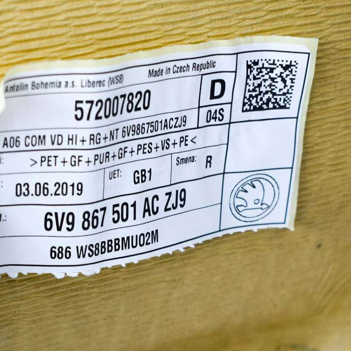 Skoda Fabia Mk3 (NJ) (2015 - 2021)  6V9867501AC Потолок