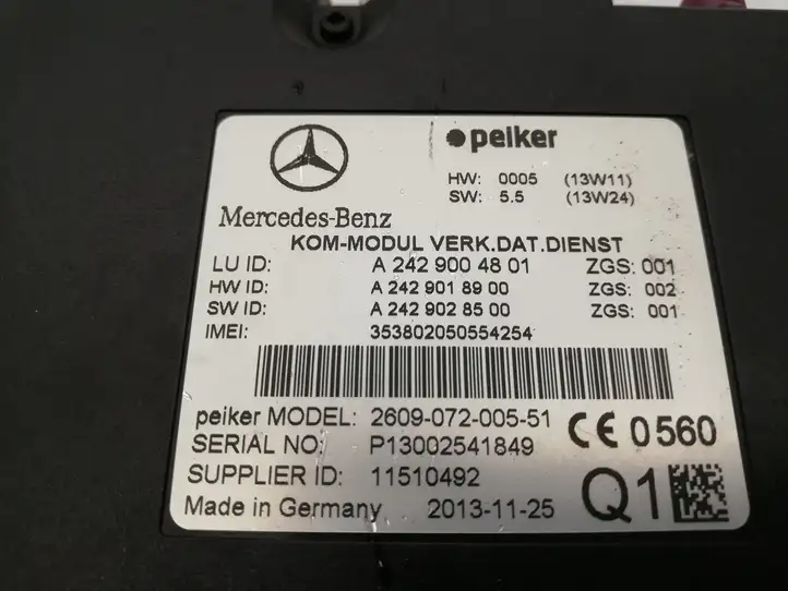 Mercedes-Benz E W212 (2009 - 2016) A2429004801 Блок GSM — фото 2