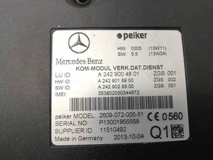 Mercedes-Benz C W204 (2007 - 2014) A2429004801 Блок GSM — фото 2
