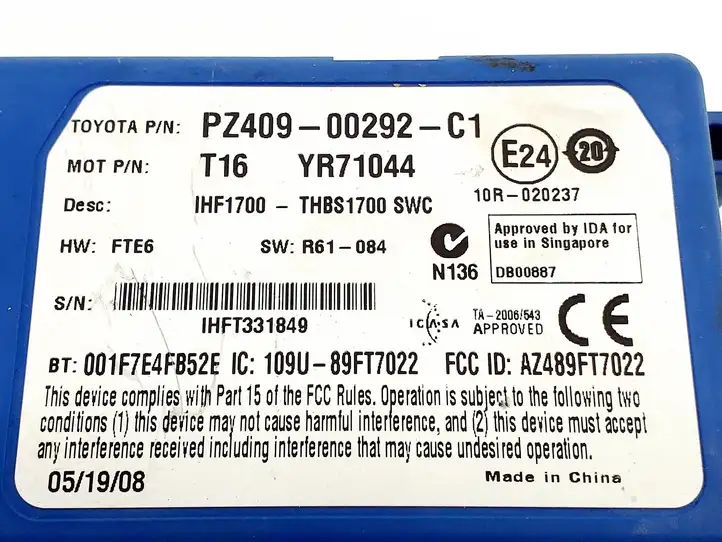 Toyota RAV 4 (XA30) (2006 - 2016) PZ40900292 Bluetooth модуль — фото 2