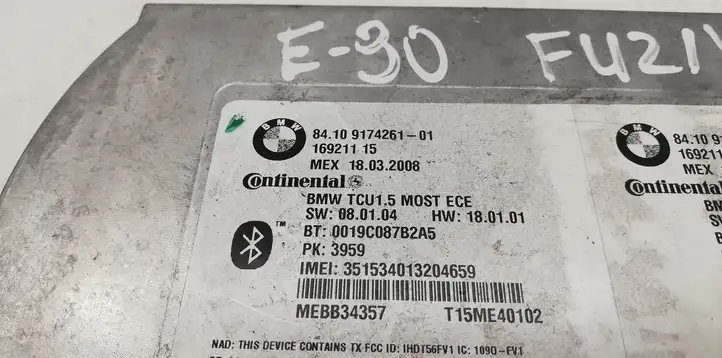 BMW 3 E90 E91 (2005 - 2012) 9174261 Bluetooth модуль — фото 2