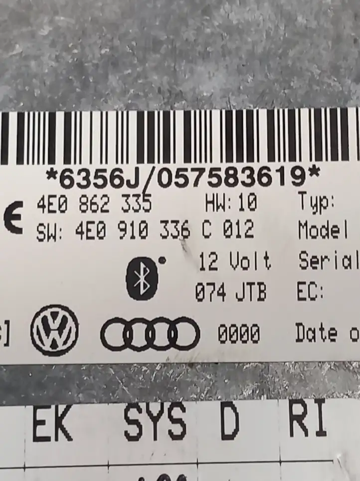 Audi A6 S6 C6 4F (2004 - 2008) 4E0862335 Bluetooth модуль — фото 2