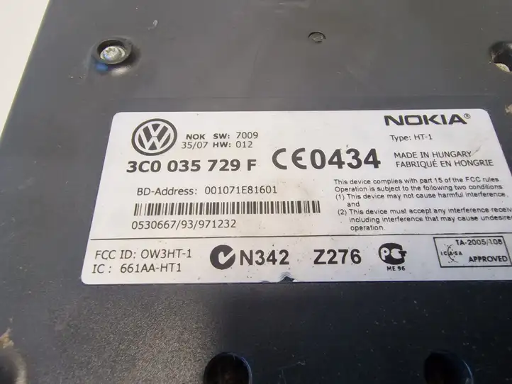 Volkswagen PASSAT B6 (2005 - 2010) 3C0035729F Bluetooth модуль — фото 2