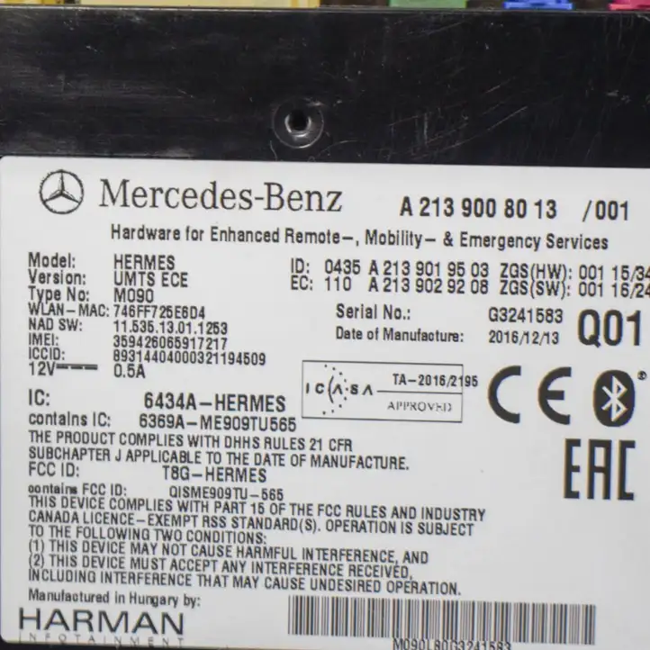 Mercedes-Benz C W205 (2014 - 2021) A2139008013 Bluetooth модуль — фото 6