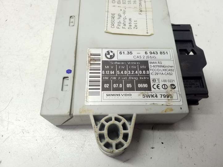 BMW 5 E60 E61 (2004 - 2010)  61356943851 Модуль блока управления CAS