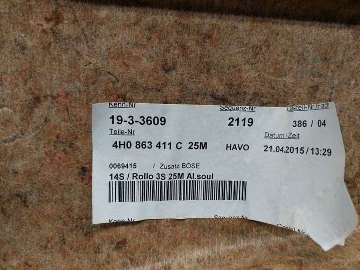 Audi A8 (2013 - 2017)  4H0857551 Комплект потолка