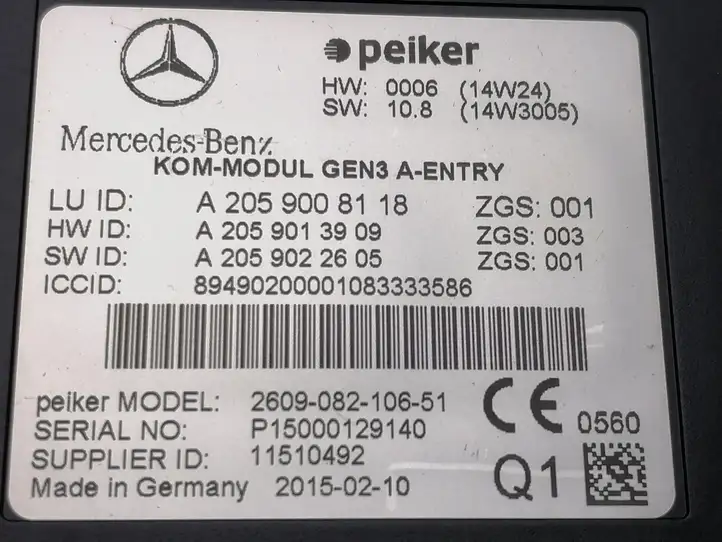 Mercedes-Benz CLA C117,X117,W117 (2013 - 2019) A2059008118 Bluetooth модуль — фото 2
