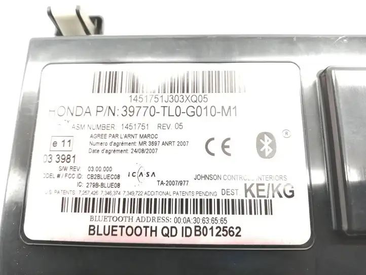 Honda Accord (2008 - 2016) 39770TL0G010M1 Bluetooth модуль — фото 2