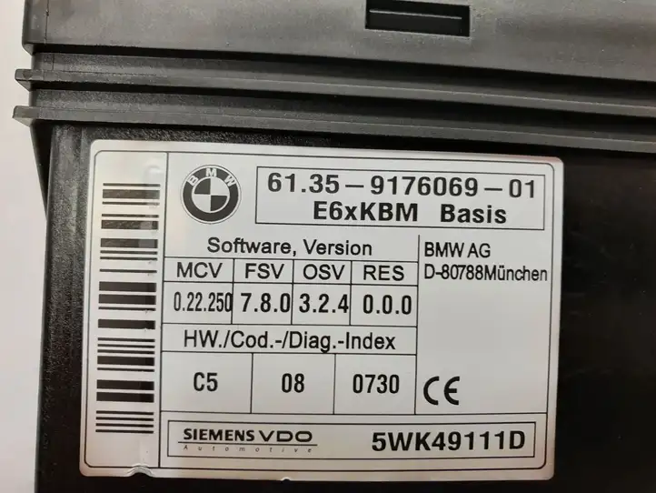 BMW 5 E60 E61 (2004 - 2010) 9176069 Модуль управления кузовом (BCM) — фото 2